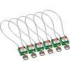 Safety Padlocks - Compact Cable, Green, KA - Keyed Alike, Steel, 216.00 mm, 6 Piece / Box